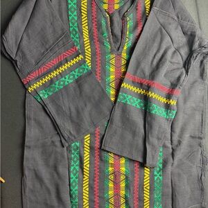 Stunning Cotton Embroidered Shirt, Guatemalan traditional Huipil